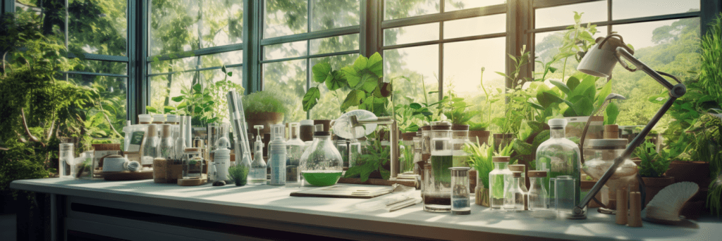Image illustrating the synergy between botanical extracts and modern dermatology, showcasing the essence of Natural Skincare for Healthy Skin