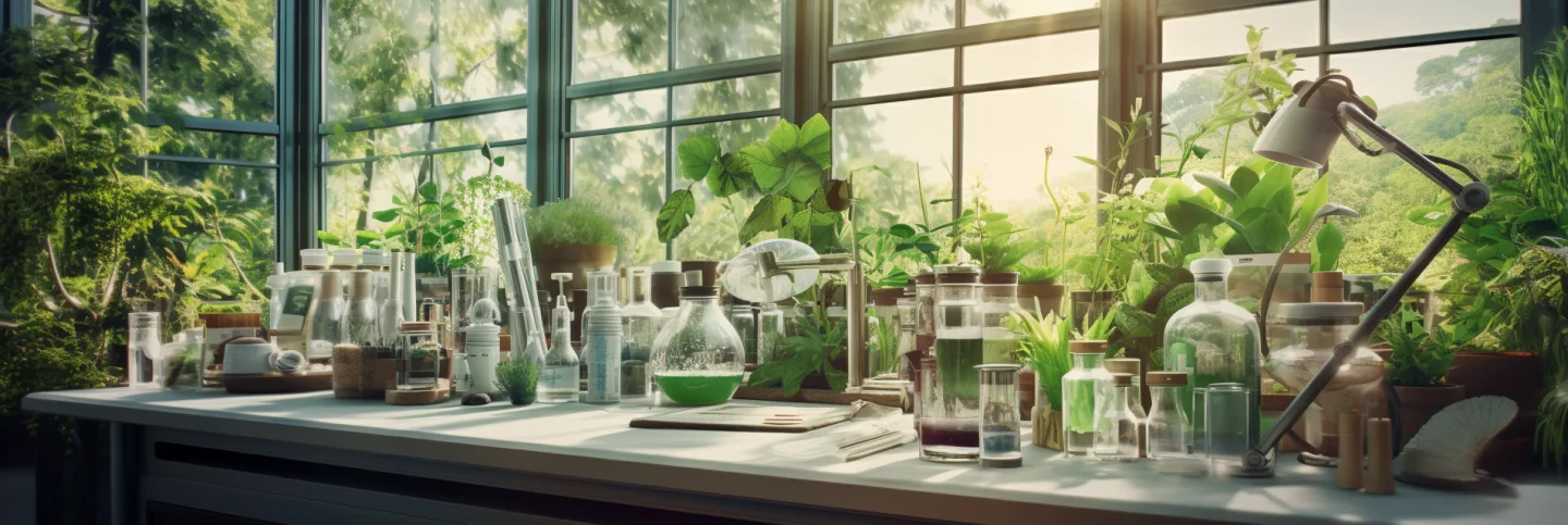 Image illustrating the synergy between botanical extracts and modern dermatology, showcasing the essence of natural skincare science