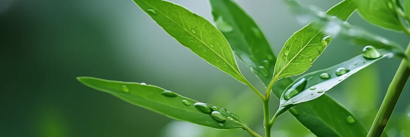 Close-up of fresh Lawsonia inermis Linn leaves, a plant known for henna benefits for skin