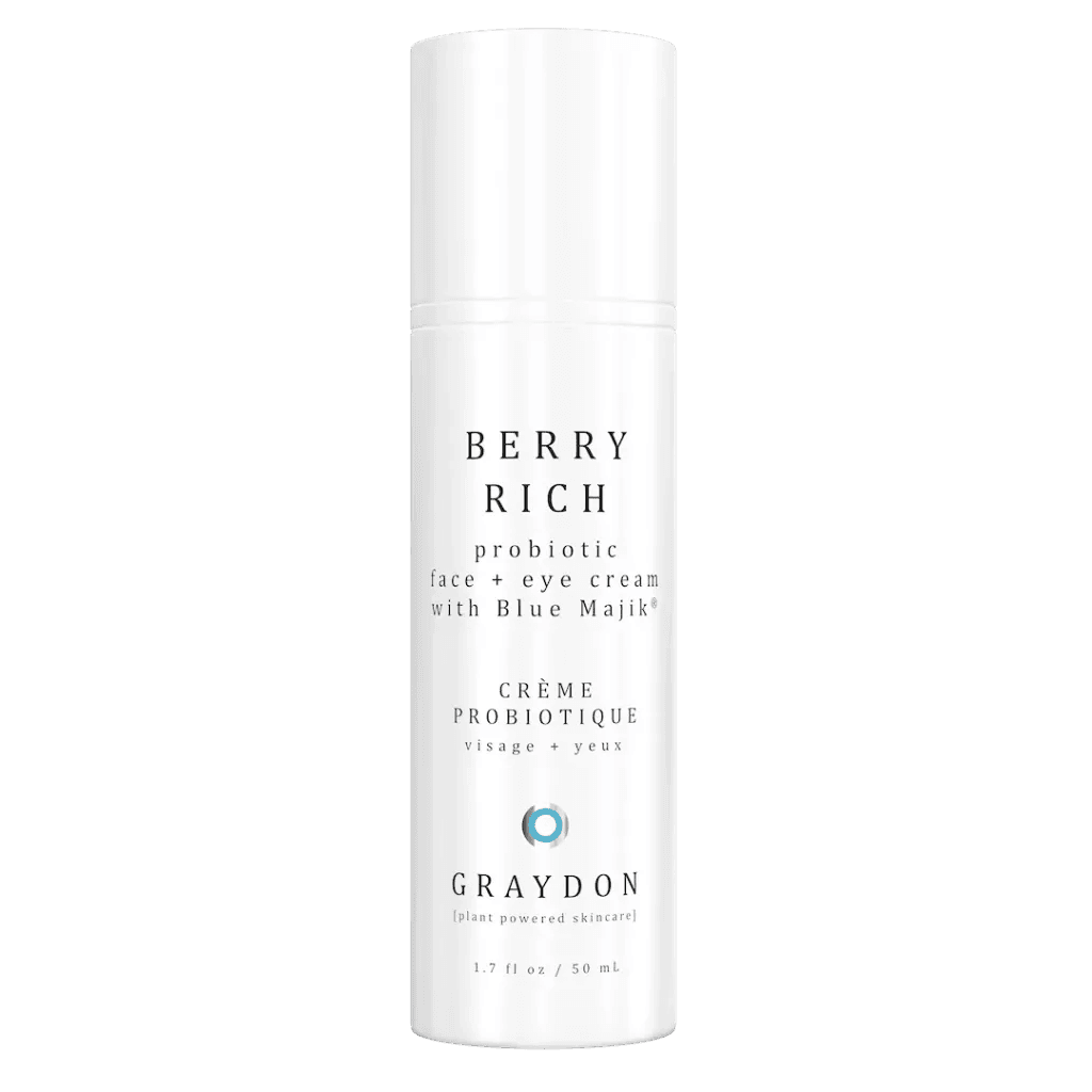 Image of Graydon Plant Powered Skincare Berry Rich Probiotic Face + Eye Cream with Blue Majik, a potential contender for the best natural moisturizer for sensitive skin