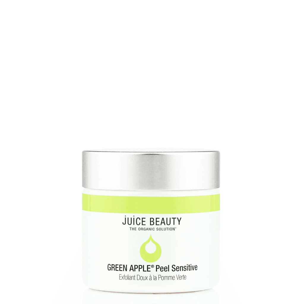 A container of Juice Beauty’s Green Apple Peel Sensitive, a product that could be a potential contender for the best exfoliator for sensitive skin